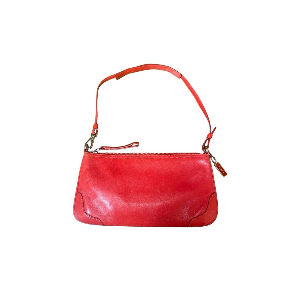 VTG Coach 8314 Red Leather Betty Demi Pouch Baguette Shoulder Bag Y2K Oct 2001